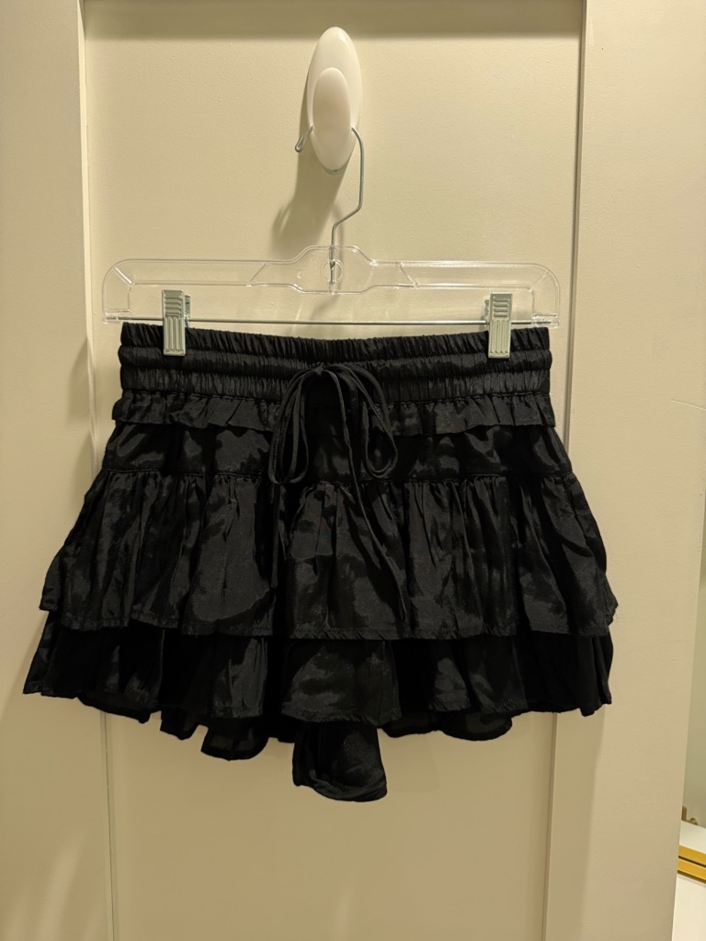 Black Tiered Ruffle Mini Skirt